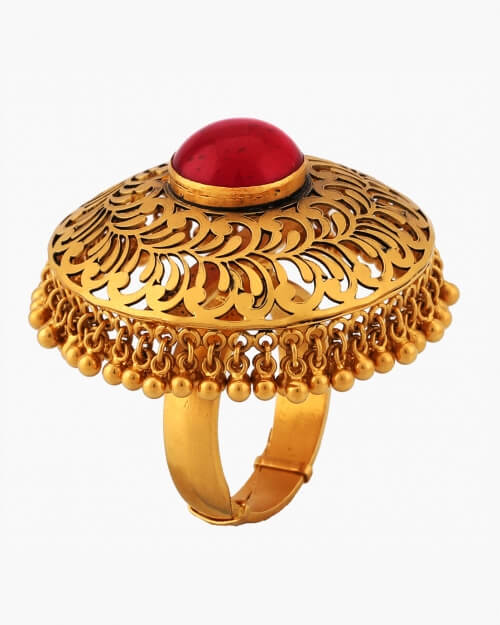 Traditional Gold Model Finger Rings In Artificial Jewellery with Kemp  Stones Online F22983
