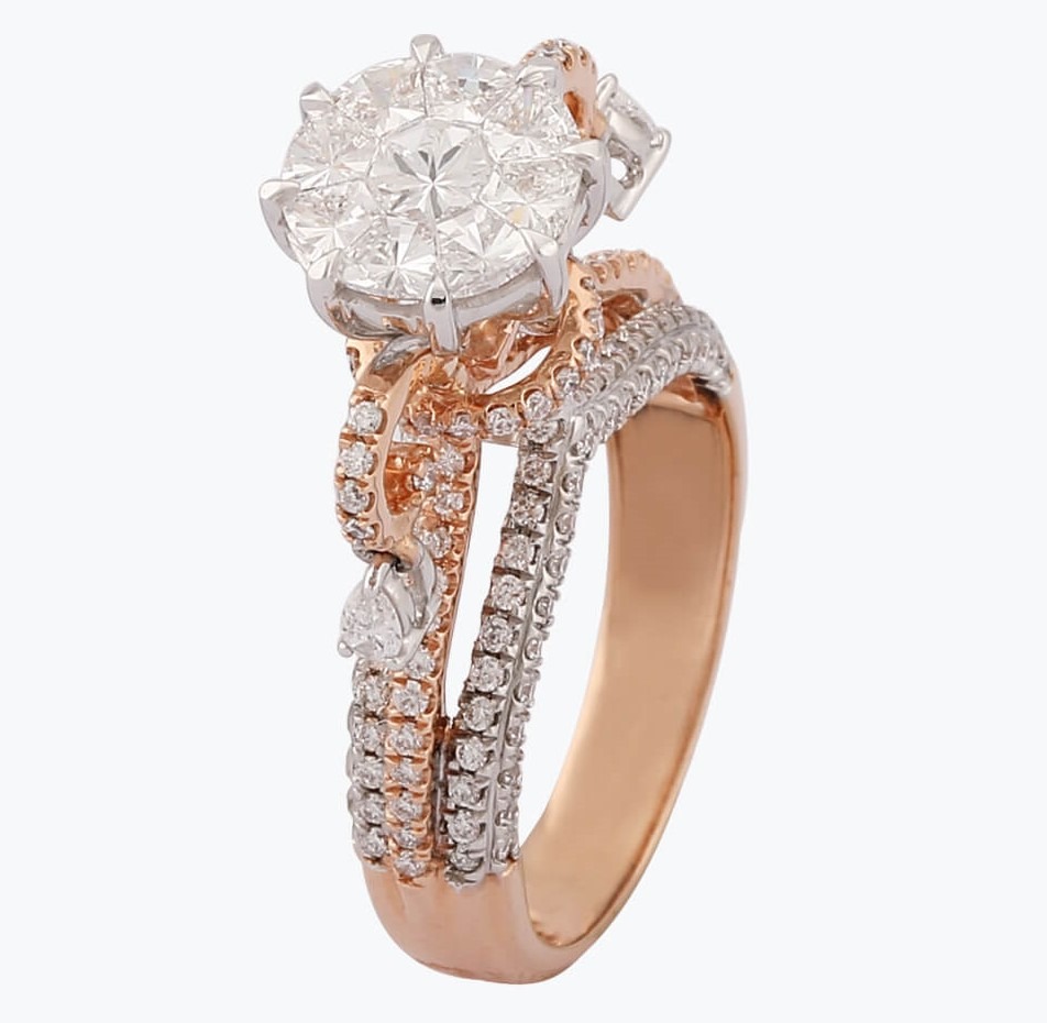 Buy Unique Rose Gold Morganite Engagement Ring 14K Solid Gold Flower Ring  Art Deco Styled Ring Online at desertcartINDIA