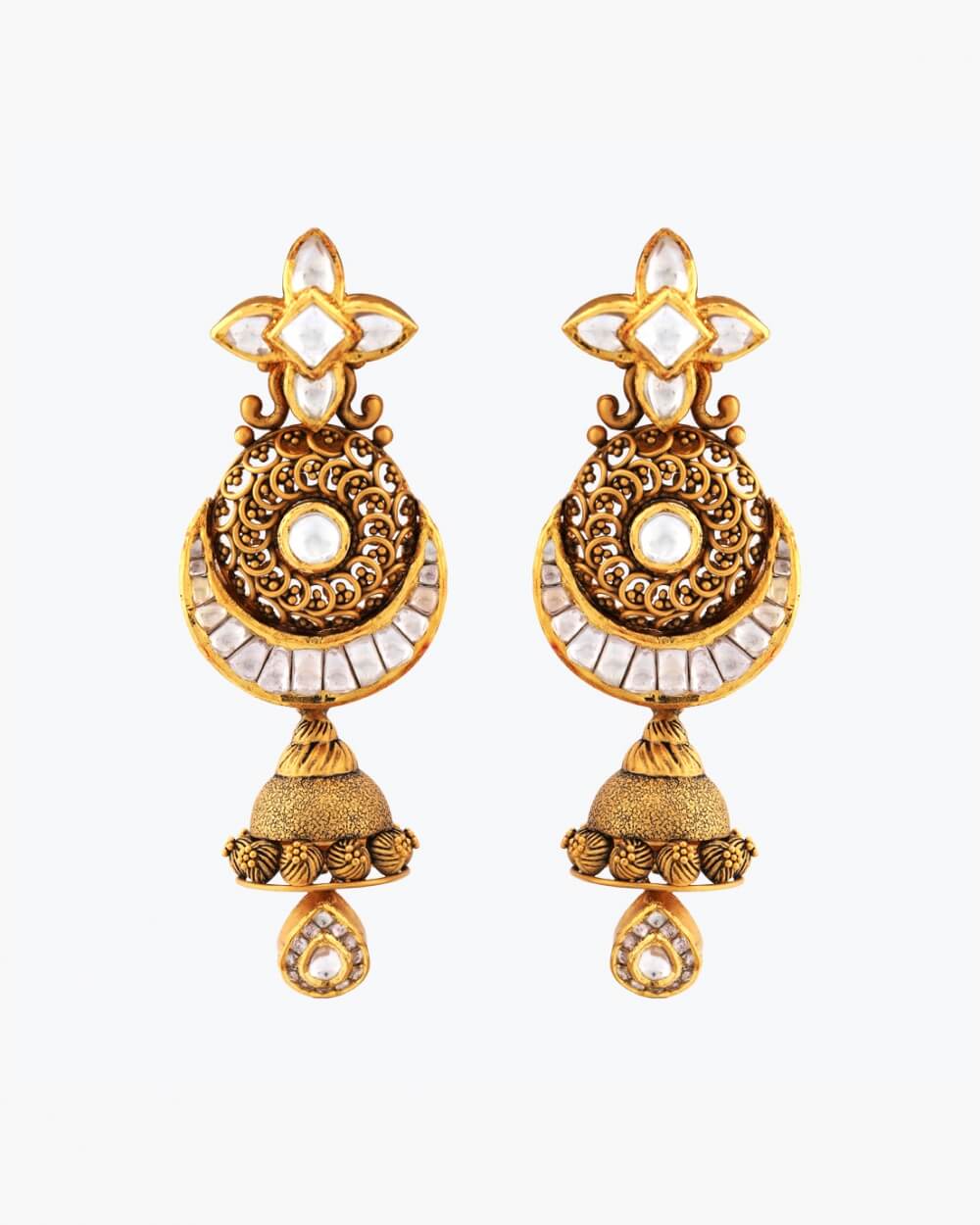 Sawansukha Antique Polki Jhumka