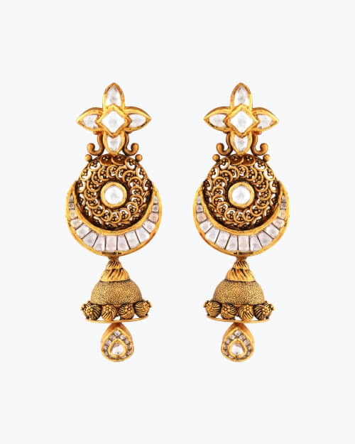 Sawansukha Antique Polki Jhumka