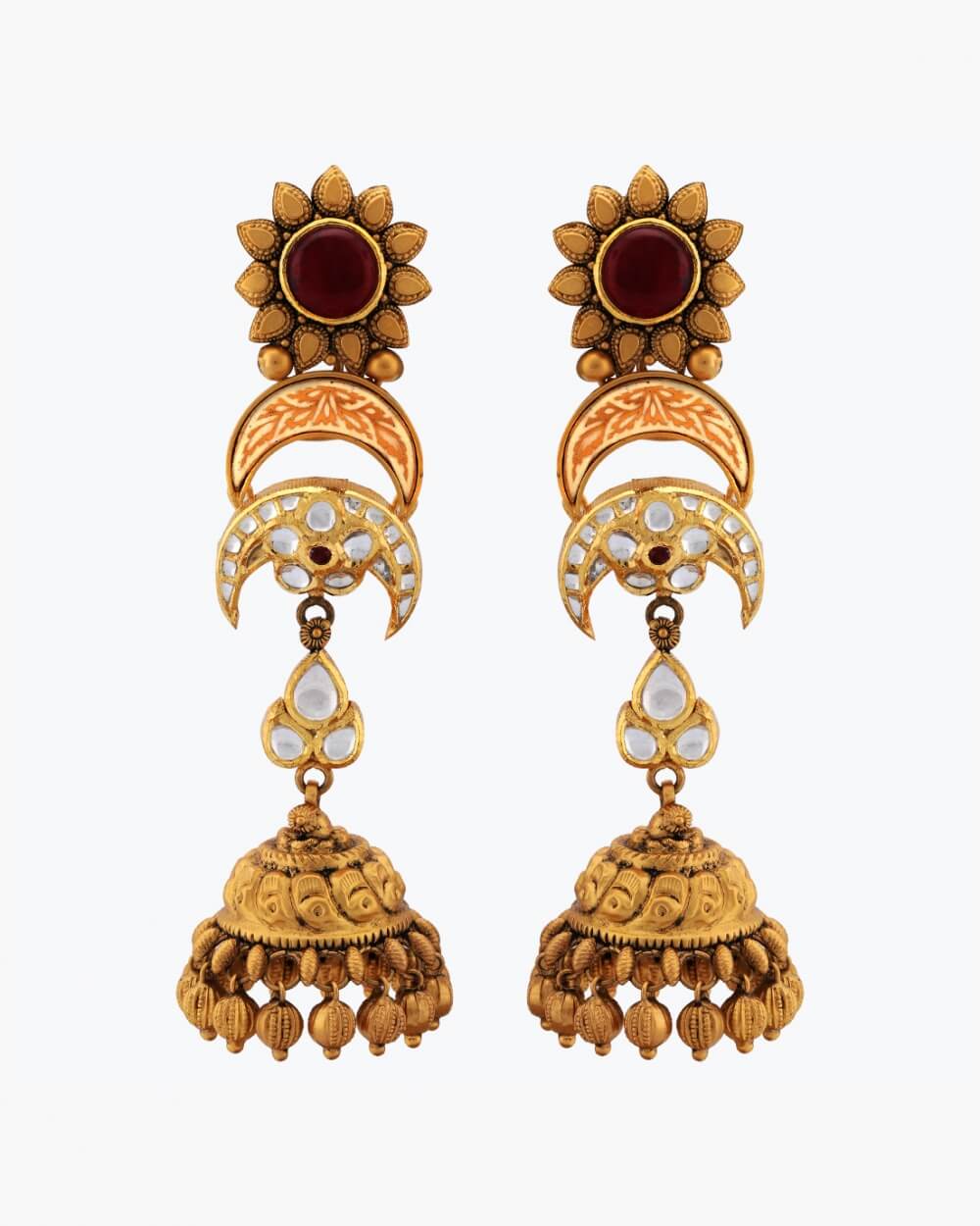 Sawansukha Antique Polki Jhumka