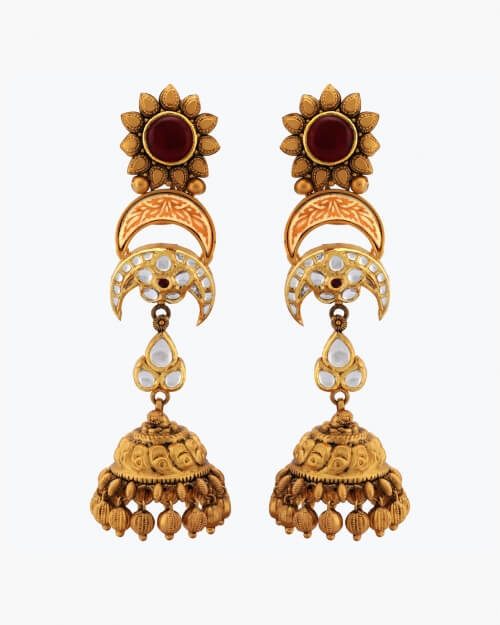 Sawansukha Antique Polki Jhumka