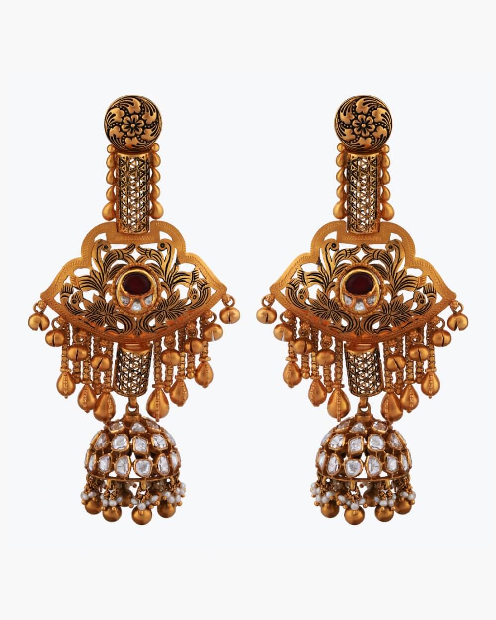 Sawansukha Antique Polki Jhumka