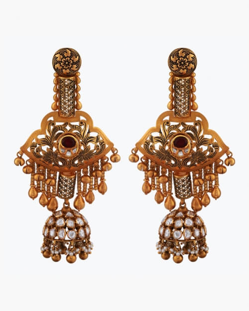 Sawansukha Antique Polki Jhumka