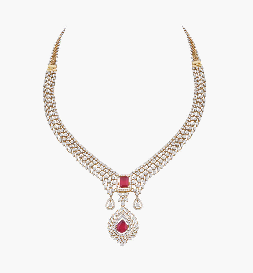 Sawansukha Diamond ColourStone Necklace