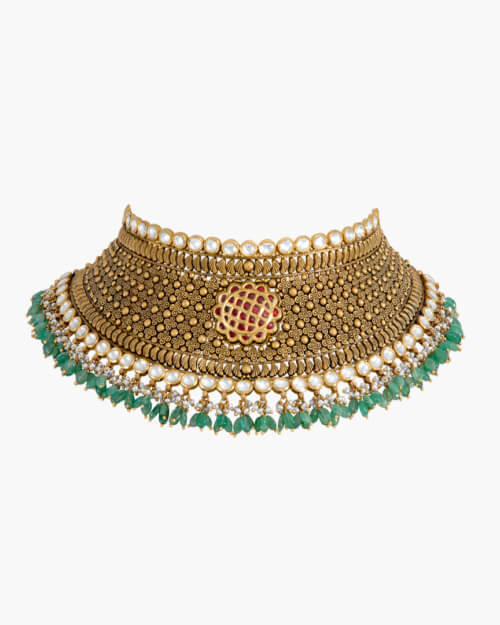 Sawansukha Heavy Weight Antique Polki Necklace