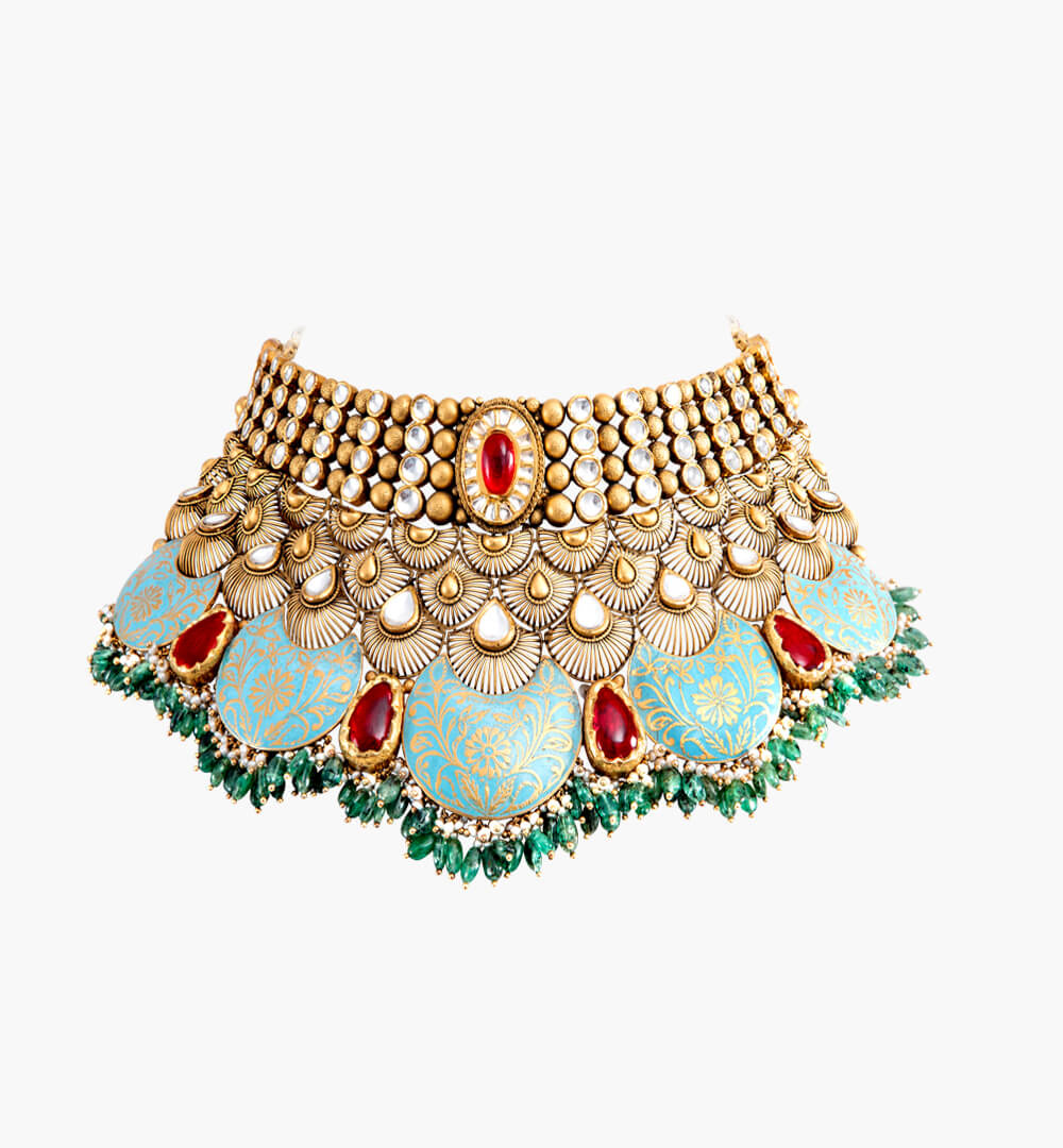 Sawansukha Heavy Weight Antique Polki Necklace