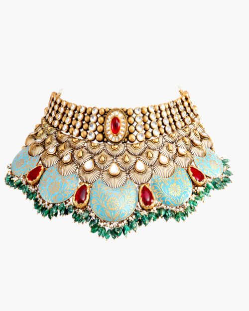 Sawansukha Heavy Weight Antique Polki Necklace