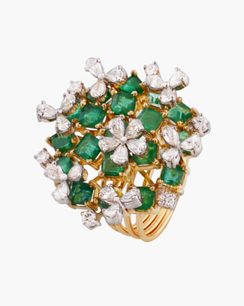 Sawansukha Diamond And ColourStone Cocktail Ladies Ring