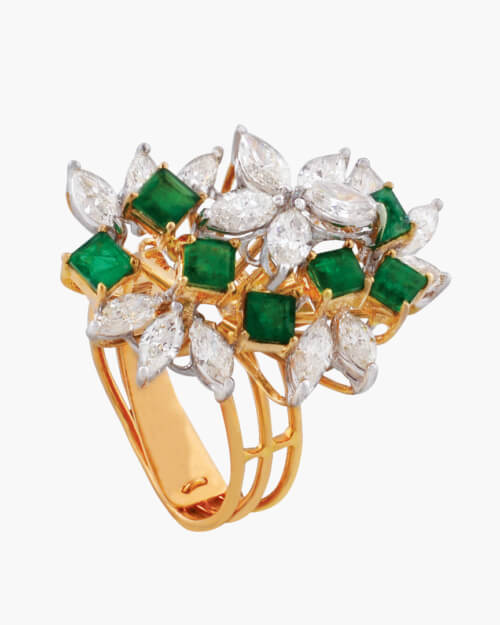 Sawansukha Diamond And ColourStone Cocktail Ladies Ring