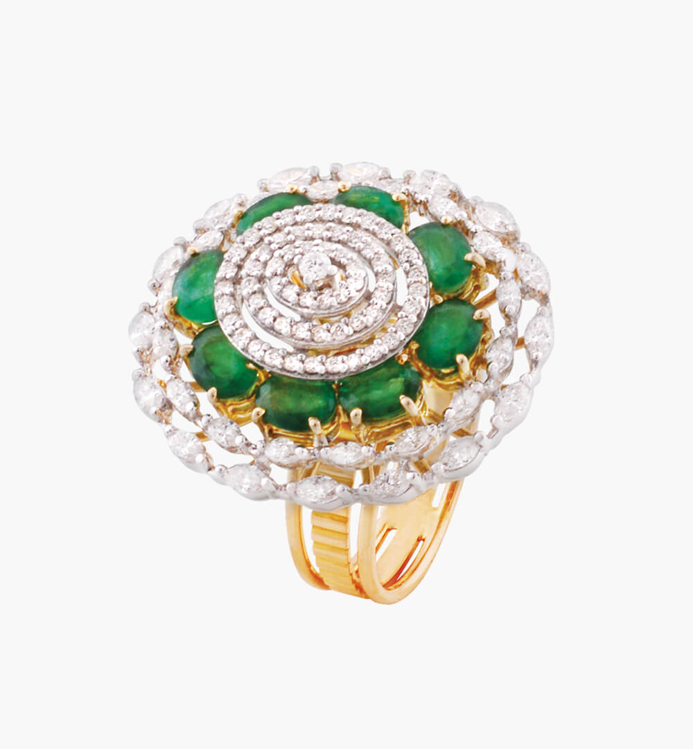 Sawansukha Diamond And ColourStone Ladies Cocktail Ring